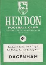 Hendon v Dagenham 05-Oct-1963