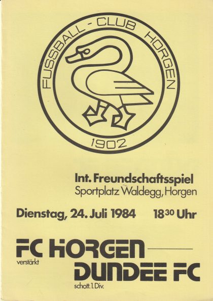 FC Horgen v Dundee   24-Jul-1984