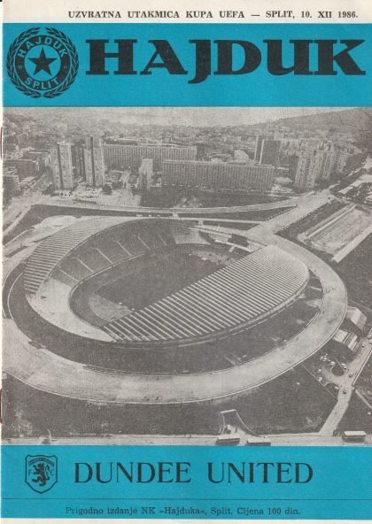 Hajduk Split v Dundee United 10-Dec-1986