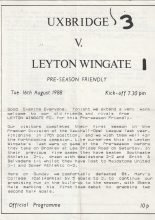 Uxbridge v Leyton-Wingate 16-Aug-1988