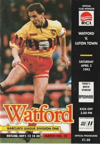 Watford v Luton Town 03-Apr-1993