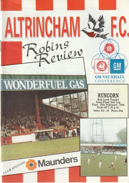 Altrincham v Runcorn  18-Feb-1992