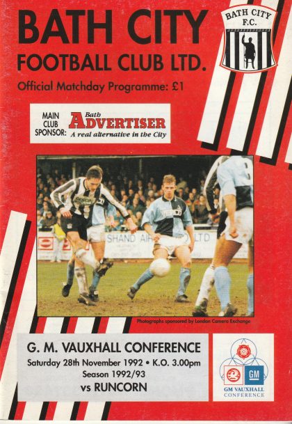 Bath City v Runcorn 28-Nov-1992