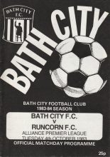 Bath City v Runcorn 04-Oct-1983