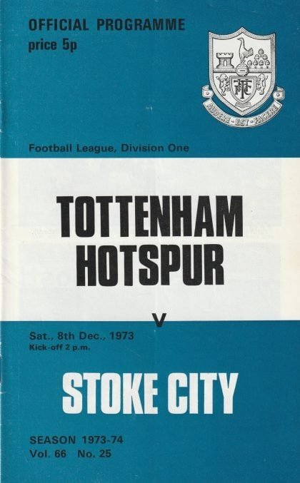 Tottenham Hotspur v Stoke City 08-Dec-1973