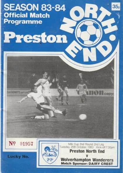 Preston North End v Wolverhampton Wanderers 25-Oct-1983