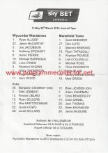 Wycombe Wanderers v Mansfield Town 25-Mar-2016