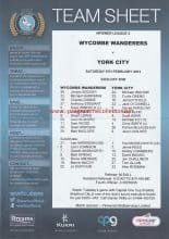 Wycombe Wanderers v York City 09-Feb-2013