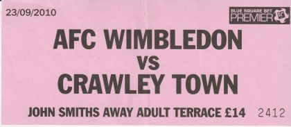 AFC Wimbledon v Crawley Town  23-Sep-2010
