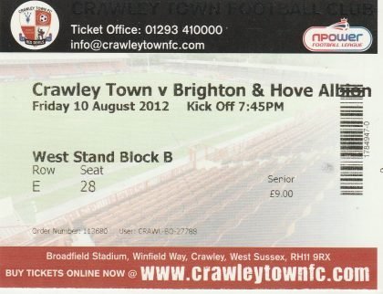 Crawley Town v Brighton & Hove Albion 10-Aug-2010