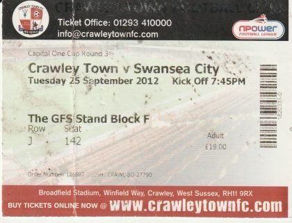 Crawley Town v Swansea City 25-Sep-2012
