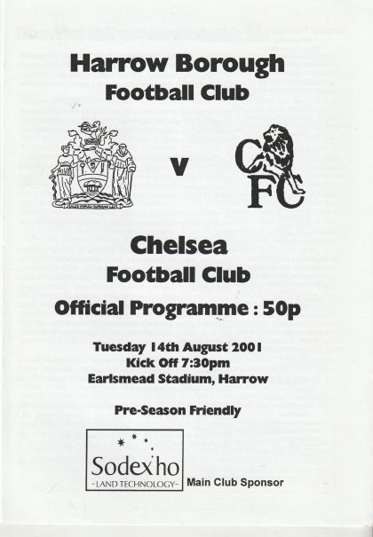 Harrow Borough v Chelsea  14-Aug-2001