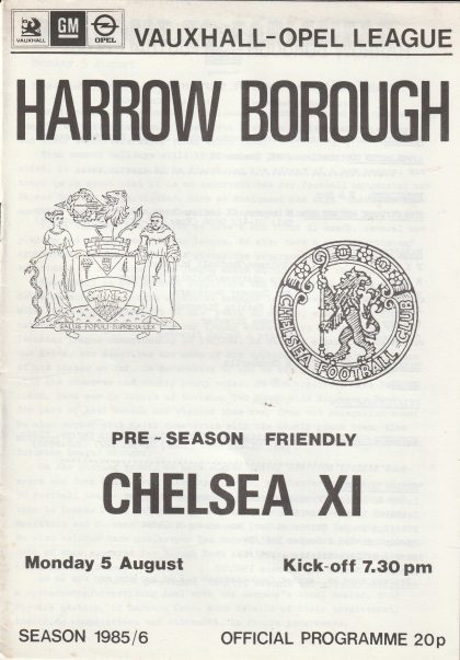 Harrow Borough v Chelsea XI   05-Aug-1985
