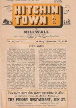 Hitchin Town v Millwall  15-Nov-1958