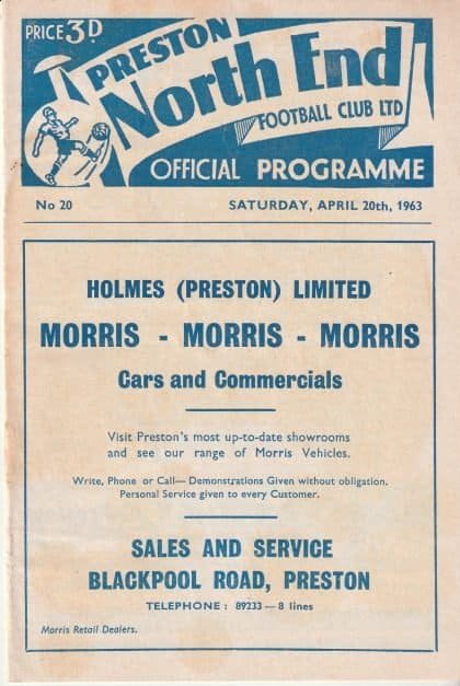 Preston North End v Swansea Town 20-Apr-1963