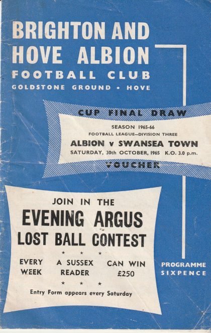 Brighton & Hove Albion v Swansea Town 30-Oct-1965
