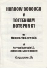 Harrow Borough v Tottenham Hotspur  22-Jul-1996