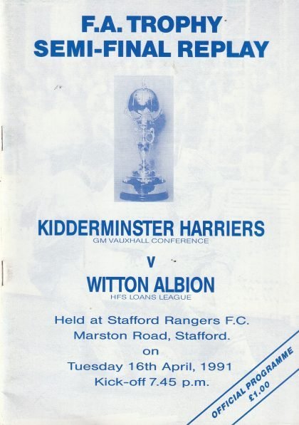 Kidderminster Harriers v Witton Albion 16-Apr-1991