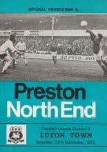 Preston North End v Luton Town 30-Dec-1972