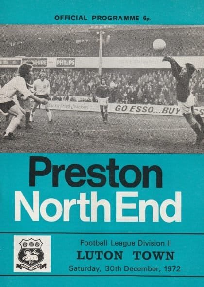 Preston North End v Luton Town 30-Dec-1972