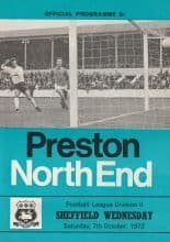 Preston North End v Sheffield Wednesday 07-Oct-1972