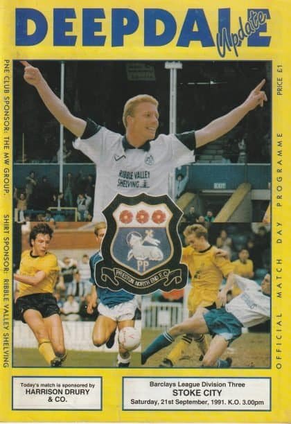 Preston North End v Stoke City 21-Sep-1991