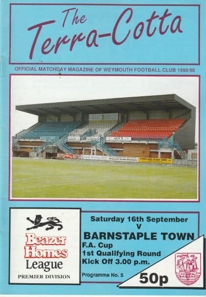 Weymouth v Barnstaple Town 16-Sep-1989
