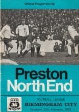 Preston North End v Birmingham City 12-Feb-1972