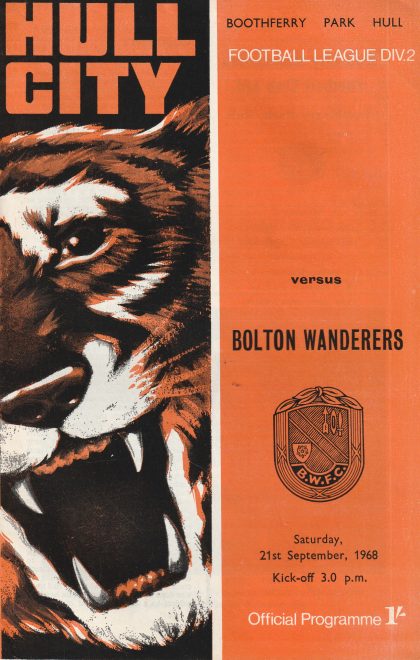 Hull City v Bolton Wanderers 21-Sep-1968