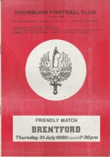 Hounslow v Brentford  31-Jul-1980