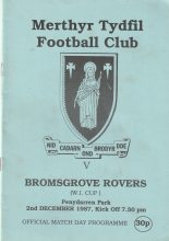 Merthyr Tydfil v Bromsgrove Rovers 02-Dec-1987