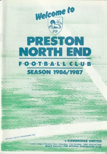 Preston North End v Cambridge United 11-Oct-1986