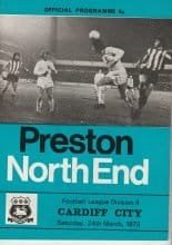 Preston North End v Cardiff City 24-Mar-1973