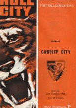 Hull City v Cardiff City 26-Oct-1968