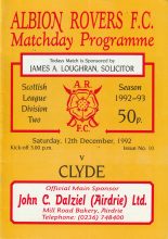 Albion Rovers v Clyde 12-Dec-1992