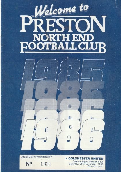 Preston North End v Colchester United 23-Nov-1985