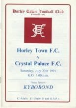 Horley Town v Crystal Palace  27-Jul-1991