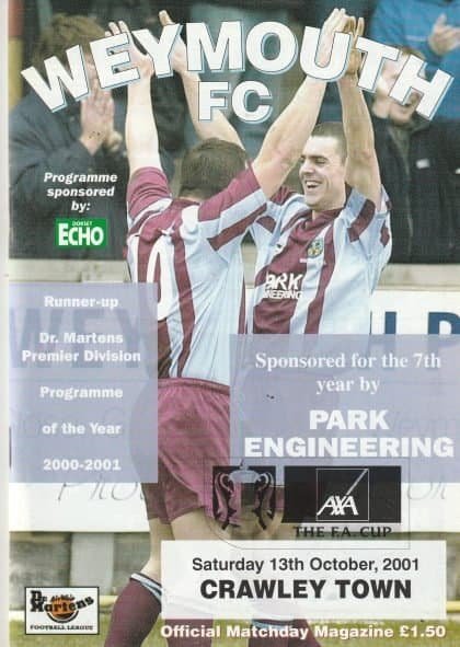 Weymouth v Crawley Town 13-Oct-2001