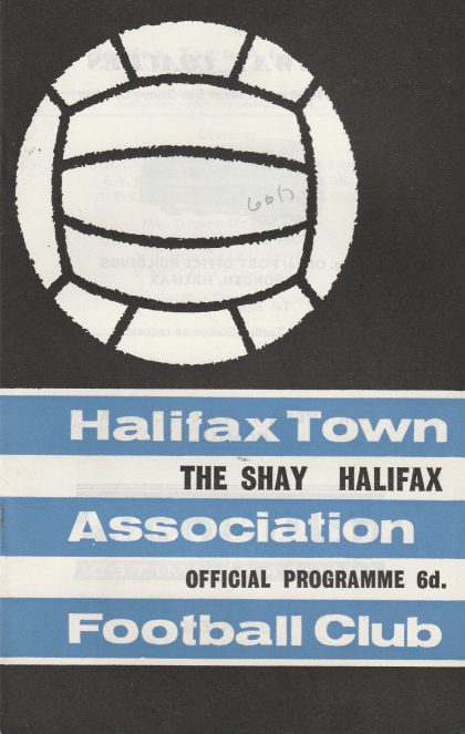 Halifax Town v Crewe Alexandra 10-Dec-1966