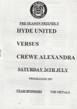 Hyde United v Crewe Alexandra 26-Jul-1997