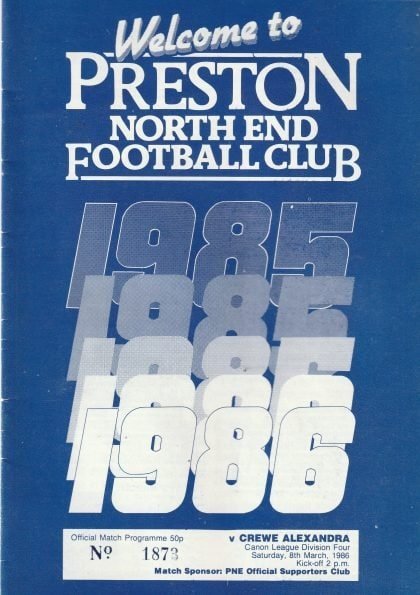 Preston North End v Crewe Alexandra 08-Mar-1986