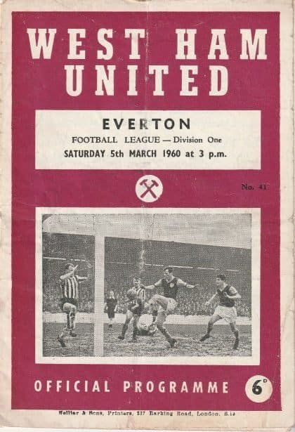 West Ham United v Everton 05-Mar-1960