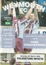 Weymouth v Folkestone Invicta 09-Mar-2002