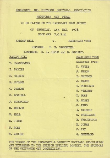 Harlow Hill v Harrogate Town 04-May-1978