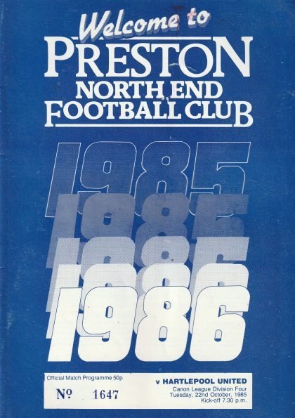 Preston North End v Hartlepool United 22-Oct-1985