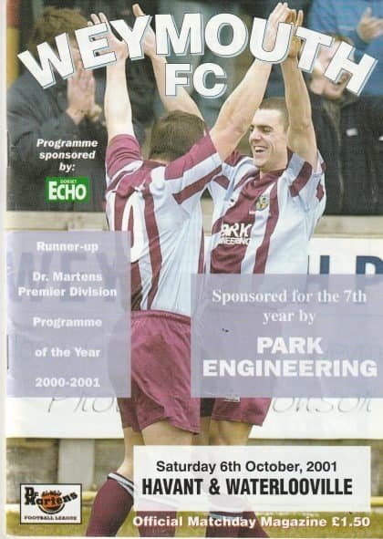 Weymouth v Havant & Waterlooville 06-Oct-2001