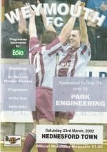 Weymouth v Hednesford Town 23-Mar-2002