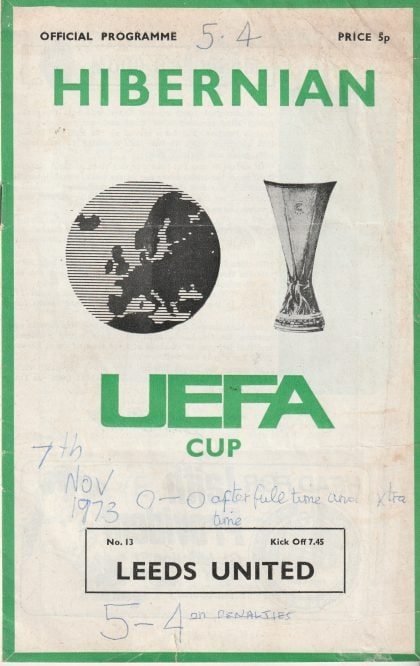 Hibernian v Leeds United 07-Nov-1973