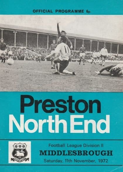 Preston North End v Middlesbrough 11-Nov-1972
