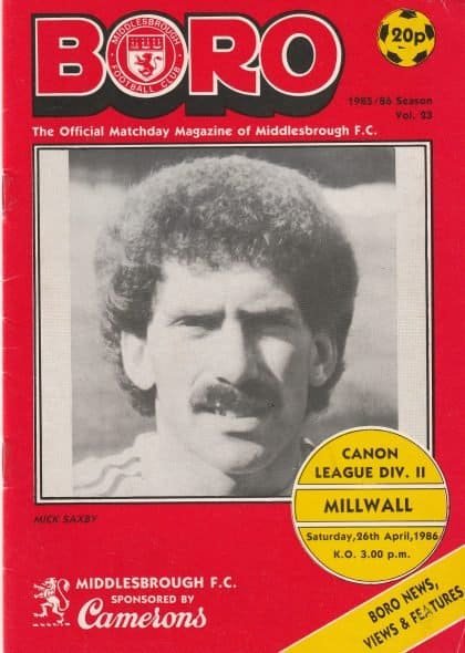 Middlesbrough v Millwall 26-Apr-1986